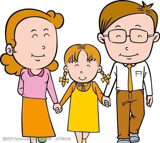 幸福一家人欢乐家庭日本人物矢量素材ai格式_01