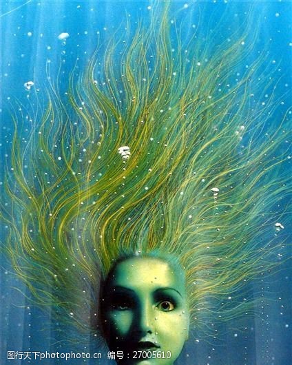 丙烯画人物梦境幻影_049