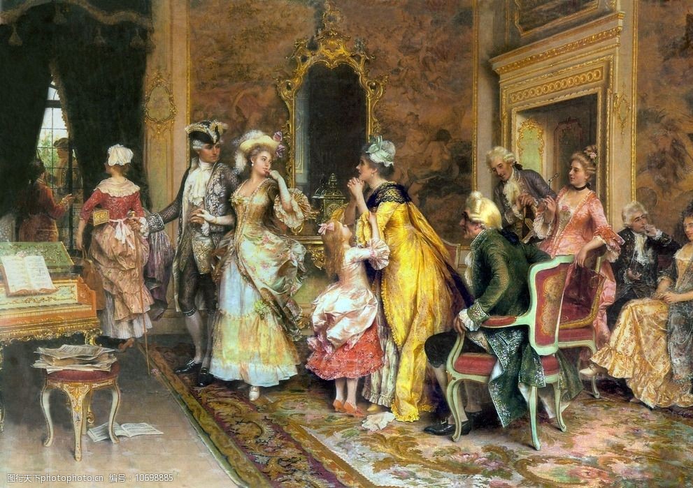 油画宫廷人物图片