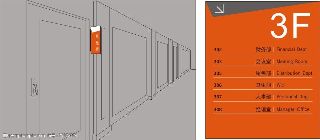 楼层导视牌导视系统cdr矢量