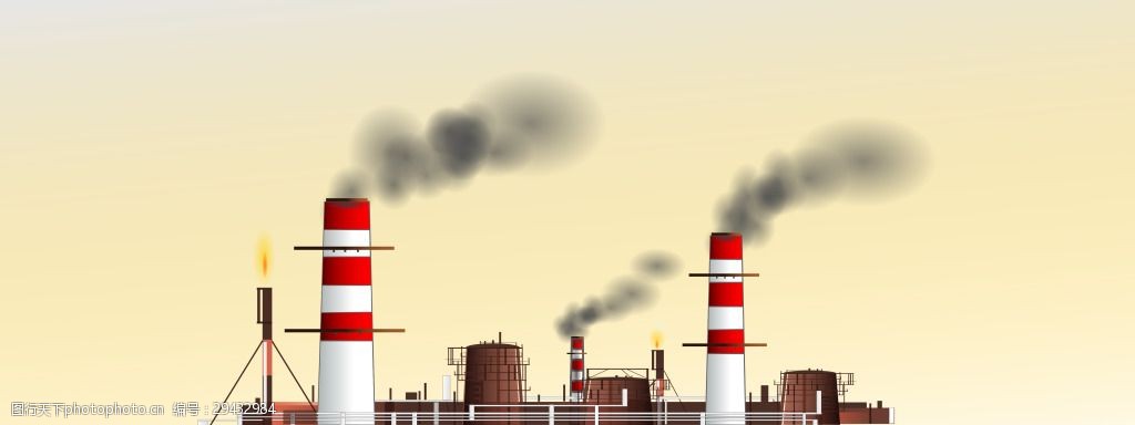 矢量工业污染排放背景广告