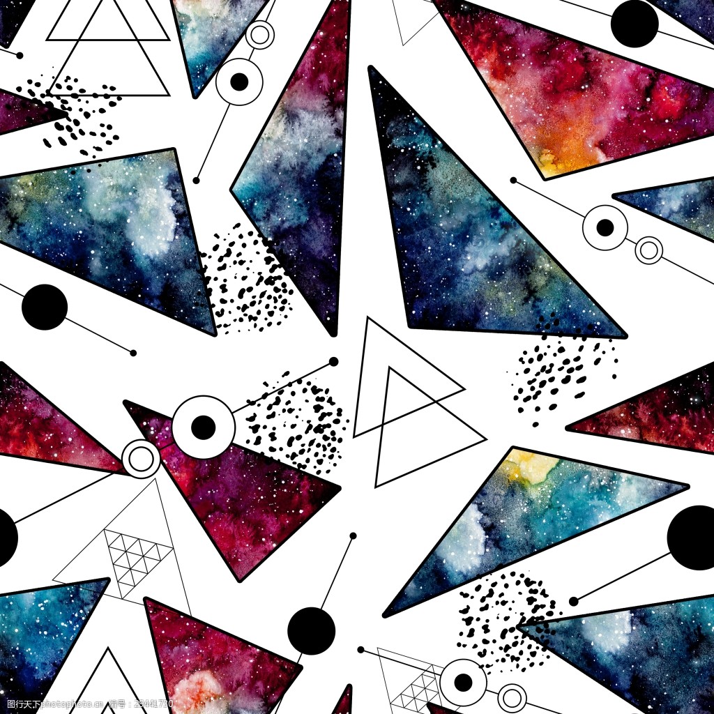 手绘渲染三角形背景图png透明素材