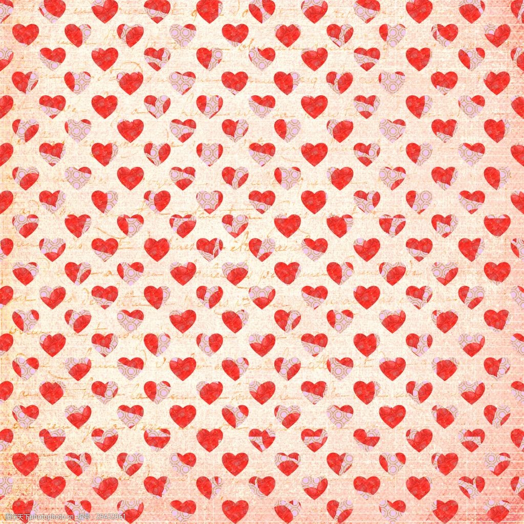 整体排列的爱心情人节背景素材