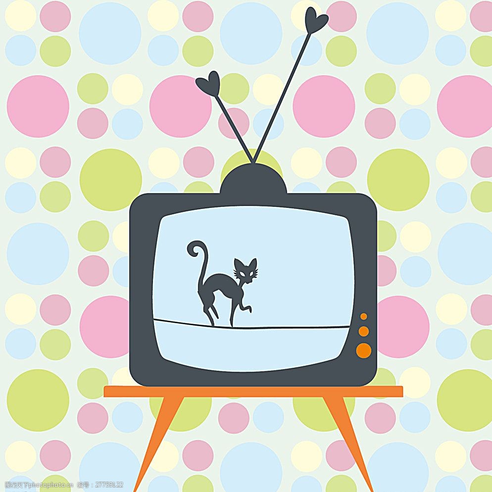 矢量卡通电视背景素材图片