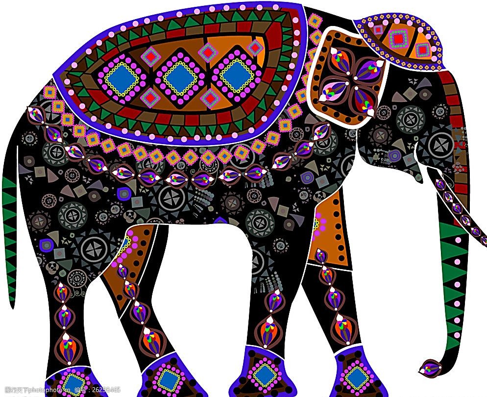 大象花纹矢量图片