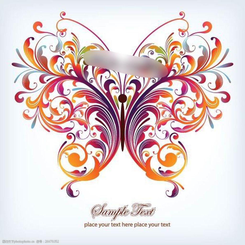 蝴蝶花纹图案矢量图