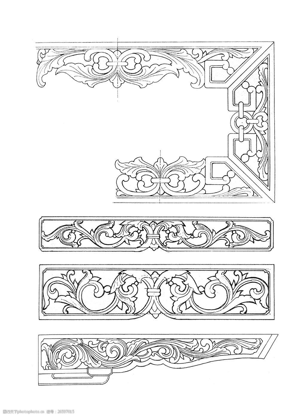 木雕花纹简笔画图片