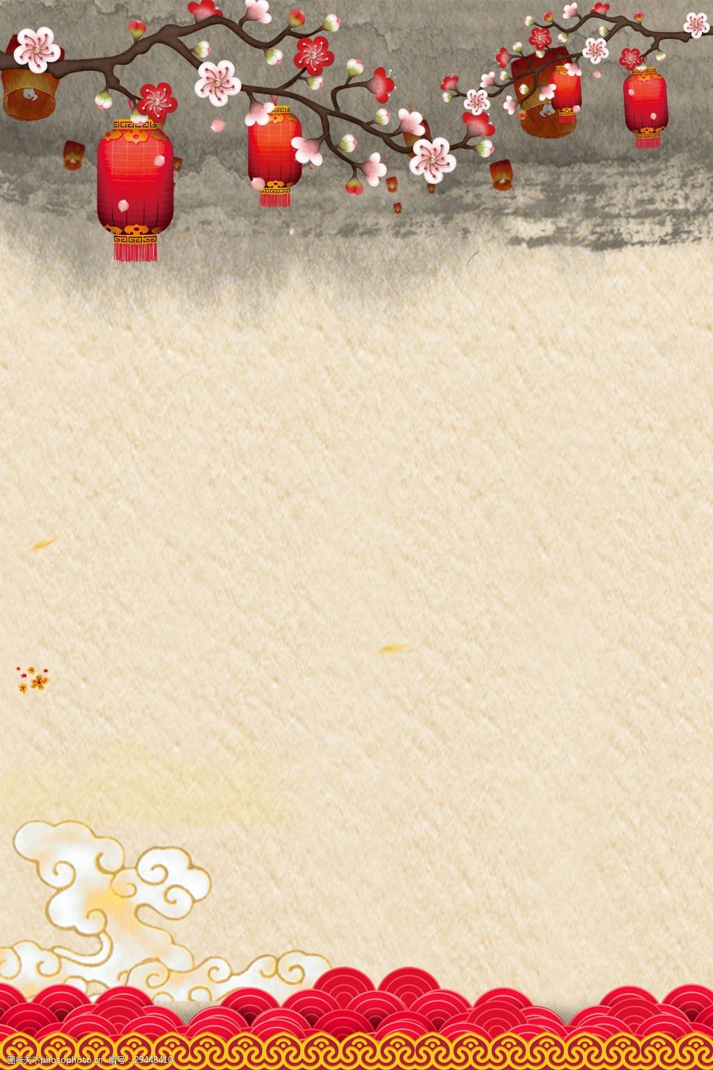 挂灯笼迎新年广告背景