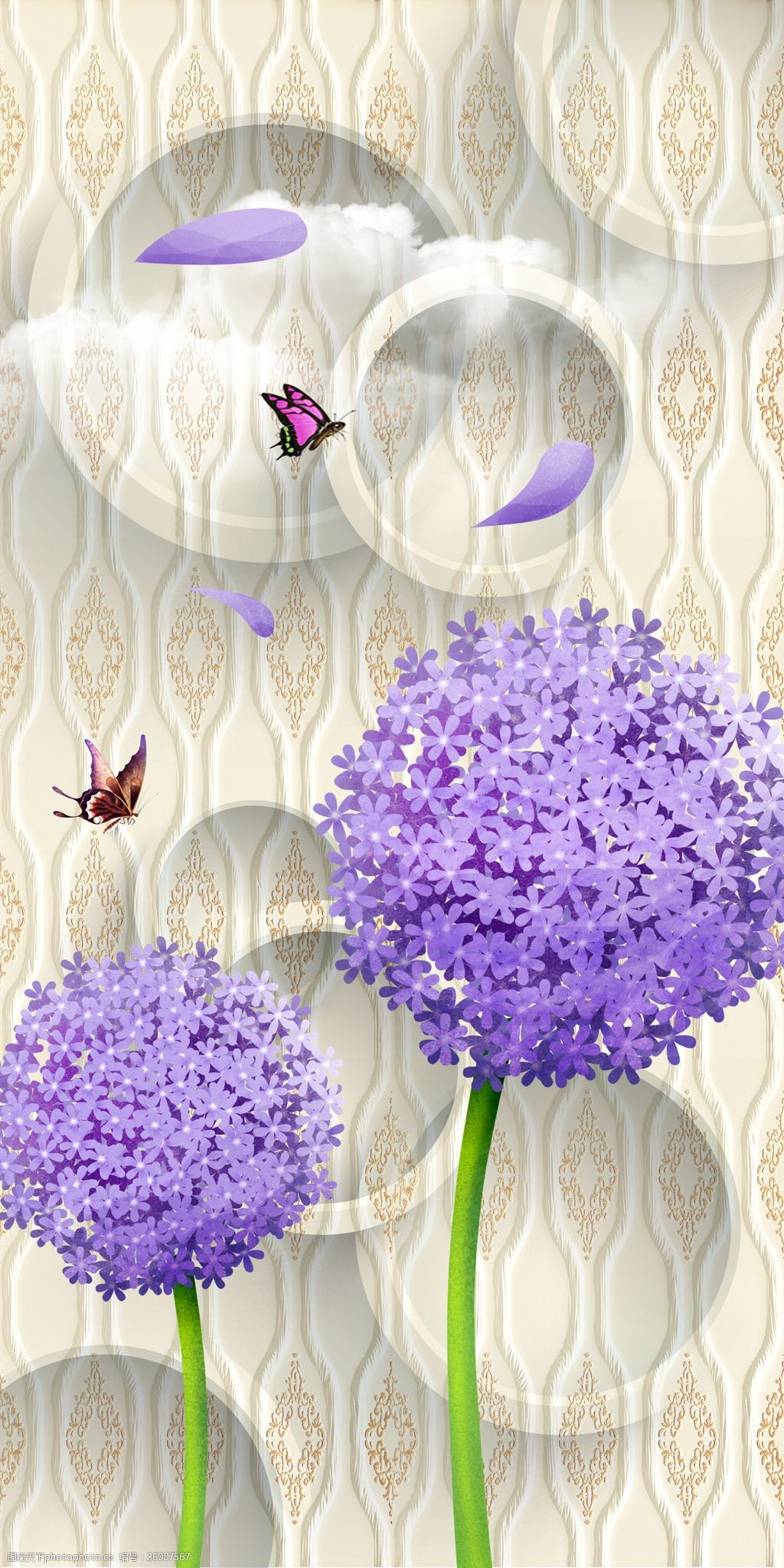 紫色蒲公英圆圈玄关