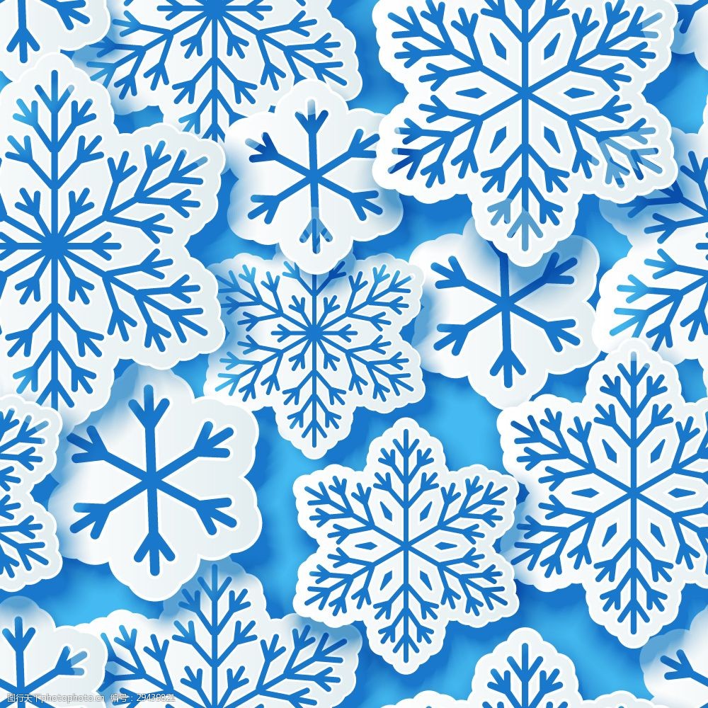 创意质感雪花无缝背景矢量