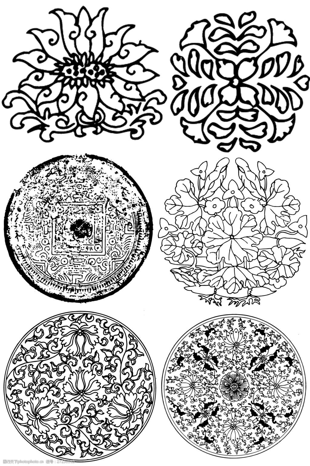 矢量中国传统纹样素材设计免费下载 矢量传统纹样 传统纹样黑白 中国