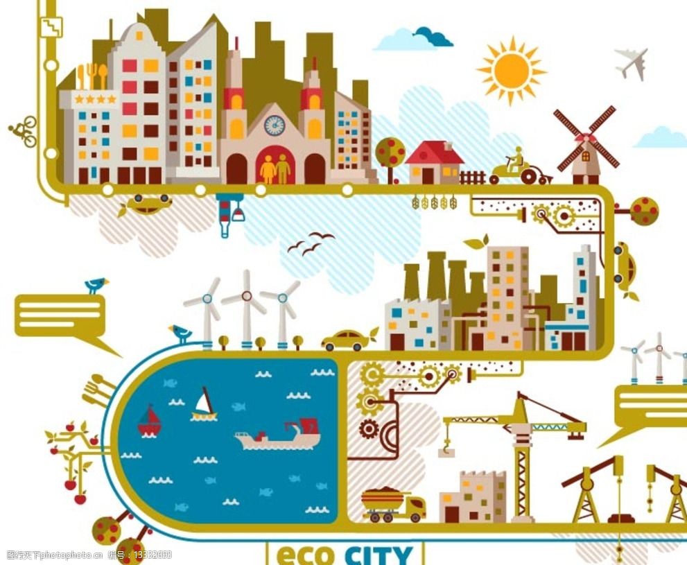 关键词:建筑 城市 矢量 扁平化 黄色 设计 广告设计 ai