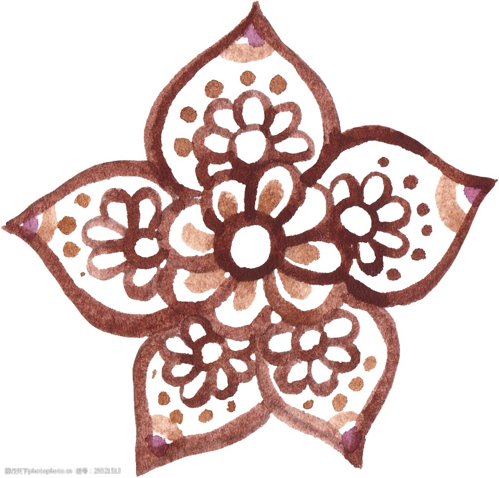 彩花纹路透明装饰素材