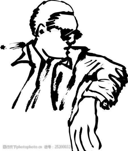 矢量男性线条艺术矢量eps格式_0027