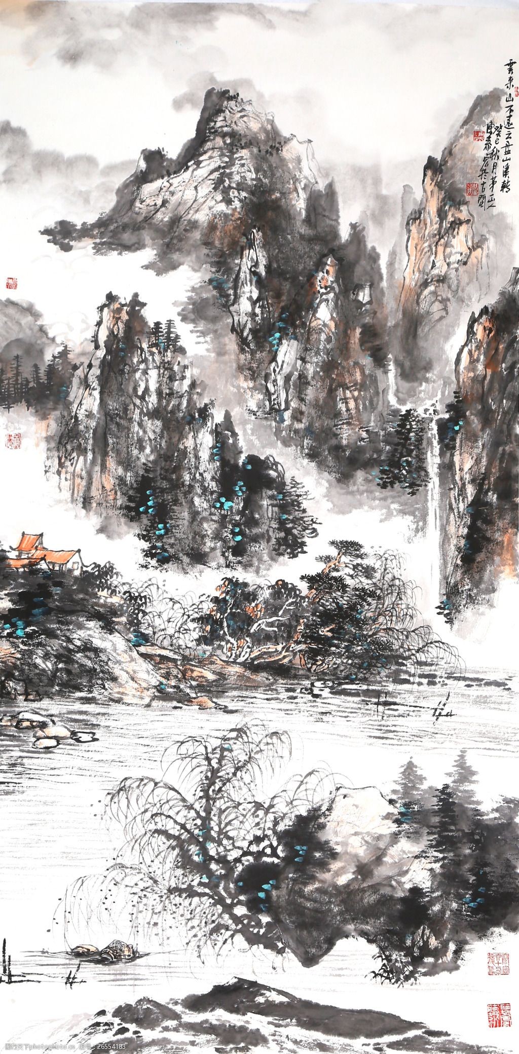 关键词:云盘山溪转 山水 山涧 国画 水墨 丹青     白色 jpg