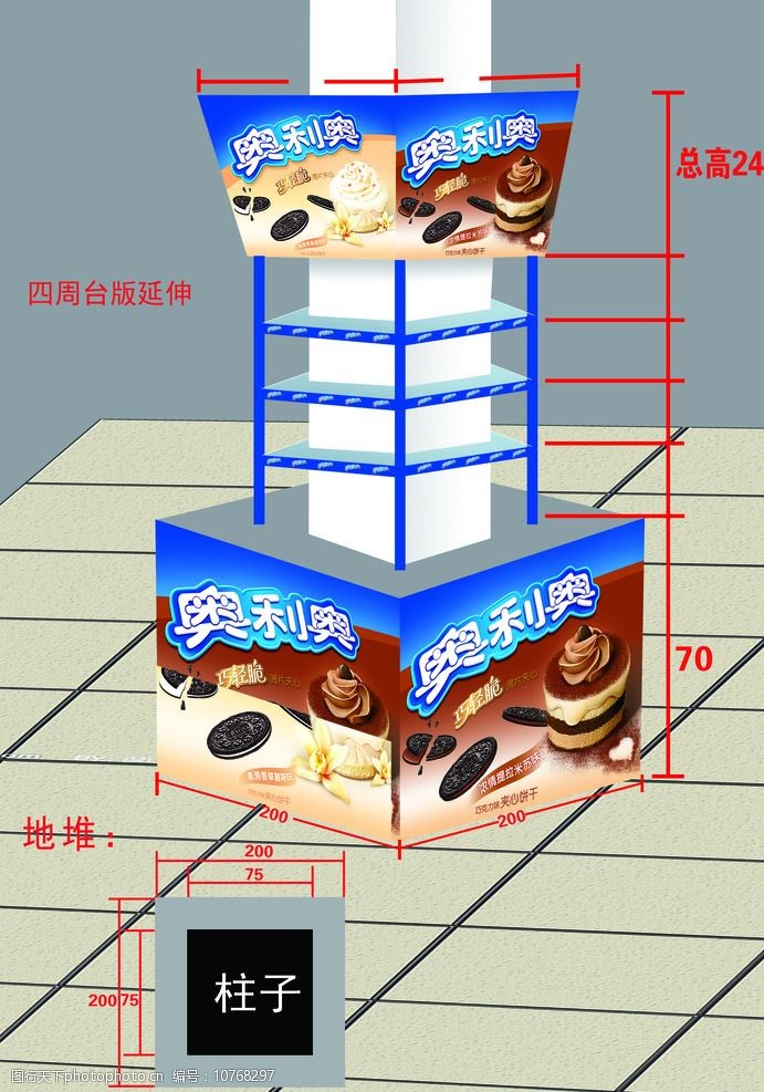 商场陈列包柱图片