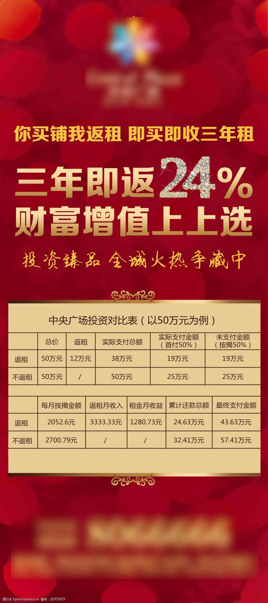 房地产投资增值展架海报