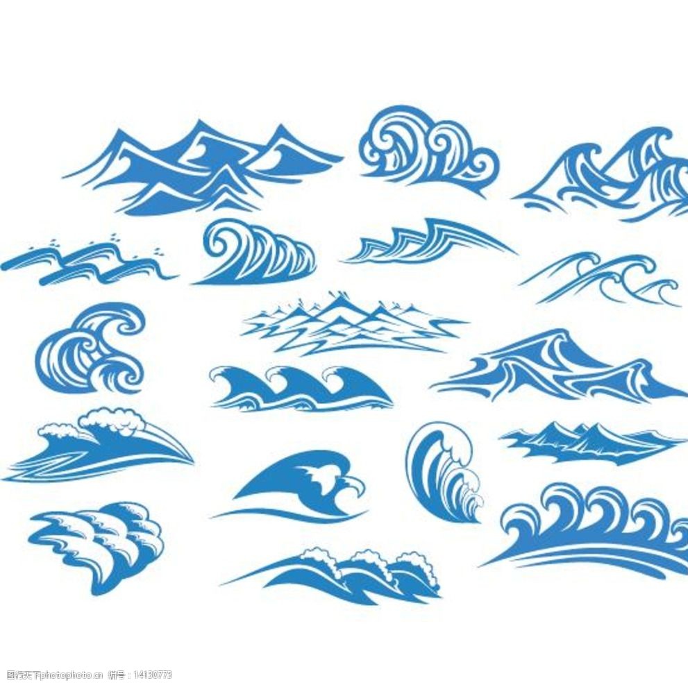 海的浪花怎么画图片