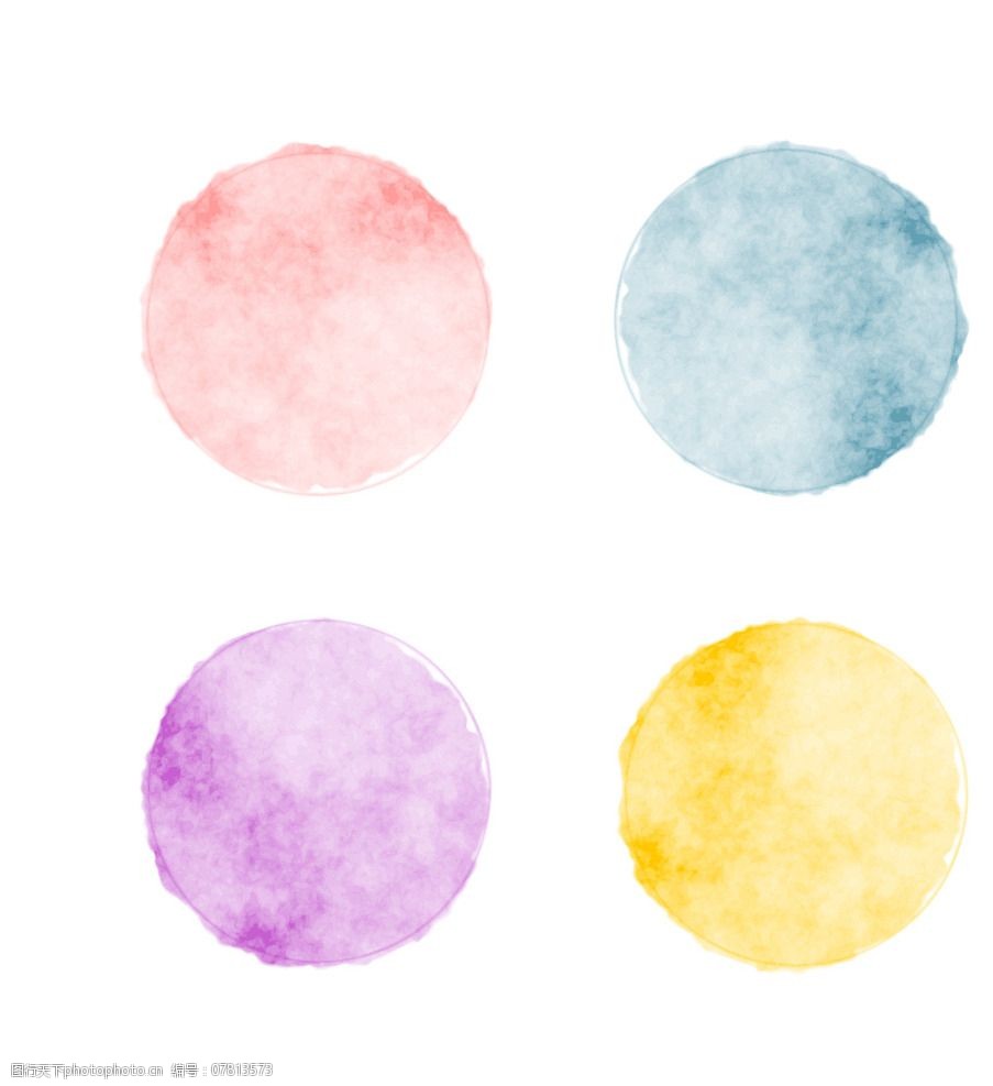 水墨圆形彩色图标图片