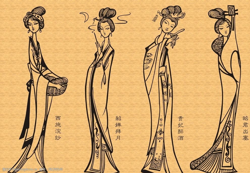 中国历史六大美女图片