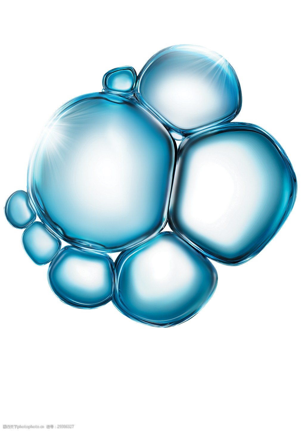 透明感设计的水滴造型透明装饰素材