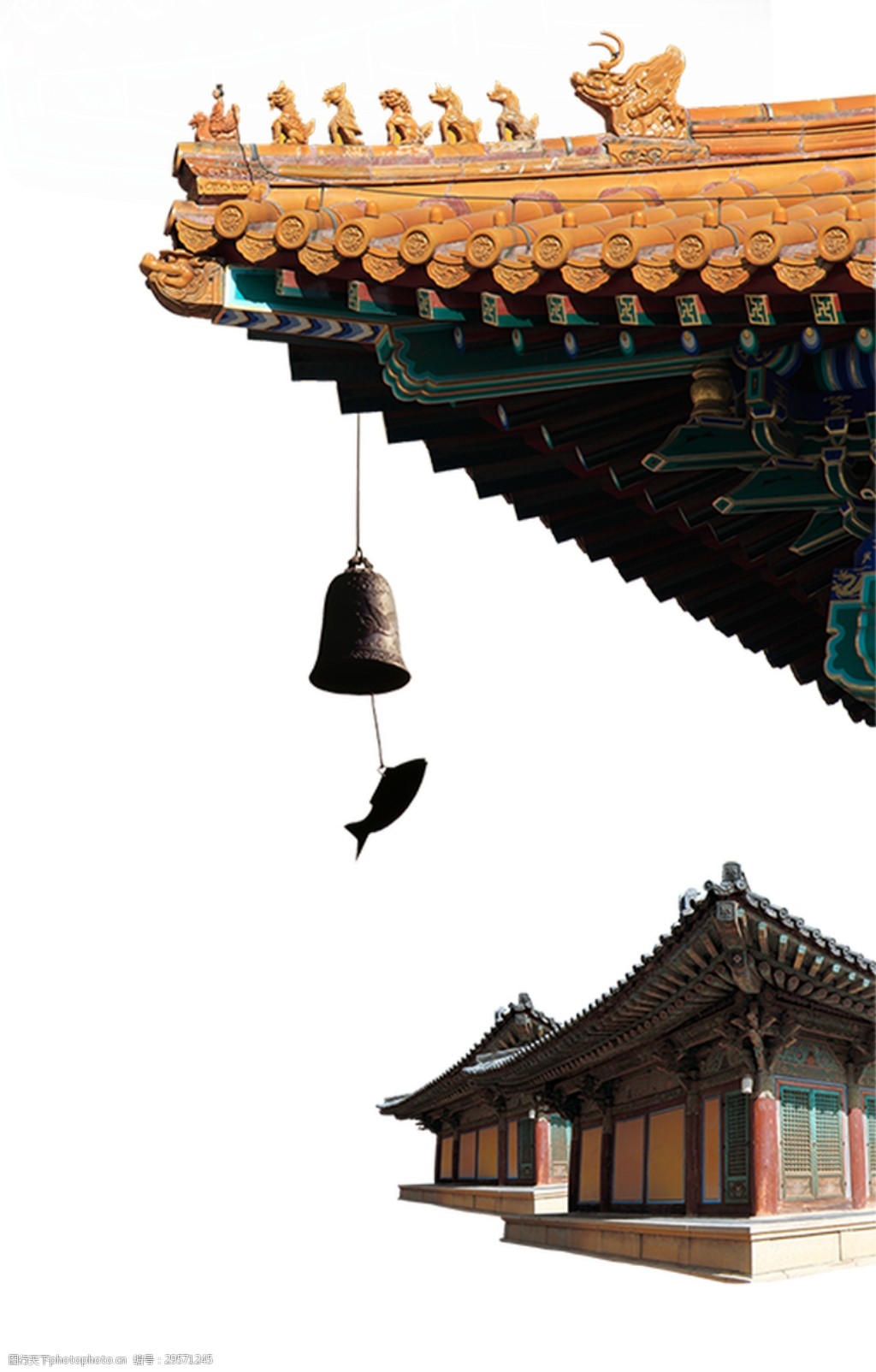 中国风屋檐透明装饰素材