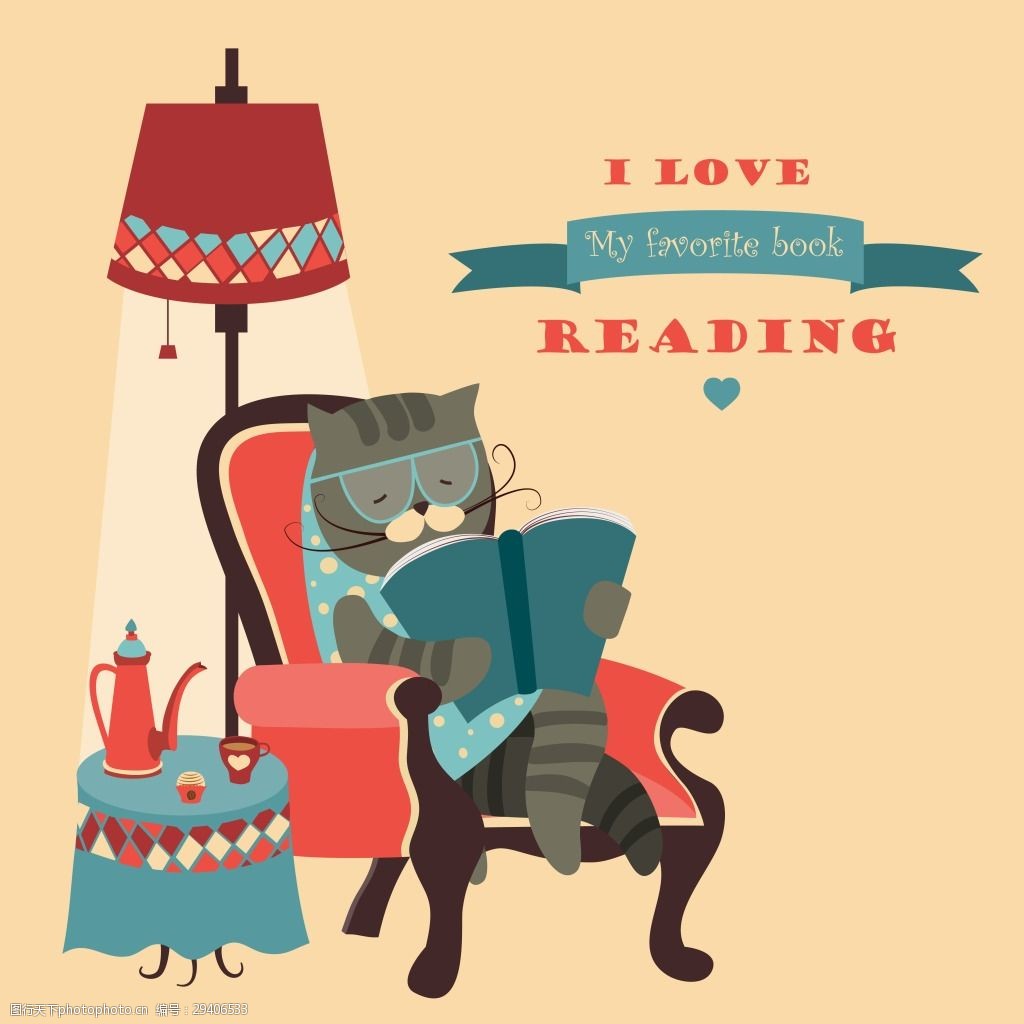 关键词:安静看书的小猫插画 安静 动物 卡通 看书 可爱 童话 温馨