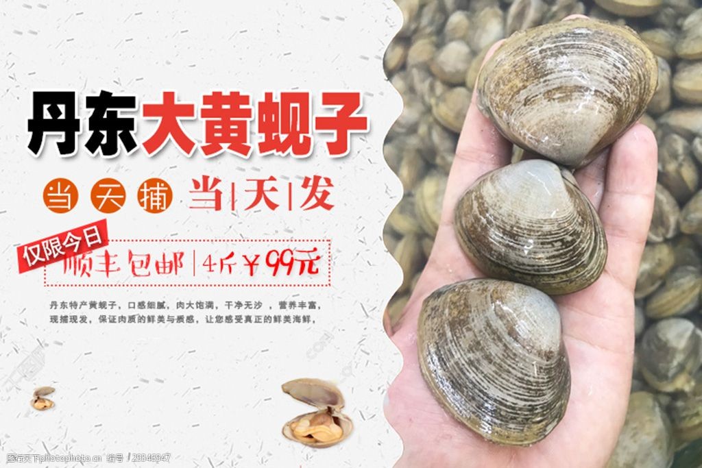 电商淘宝 丹东黄蚬子banner psd