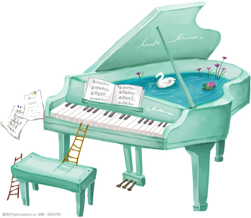 创意卡通钢琴儿童弹钢琴图片素材-编号29363709-图行天下