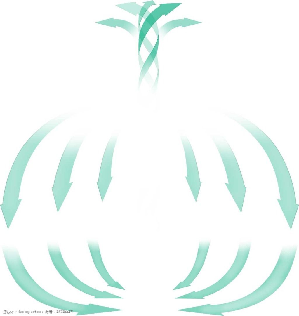 卡通蓝色线条箭头png元素