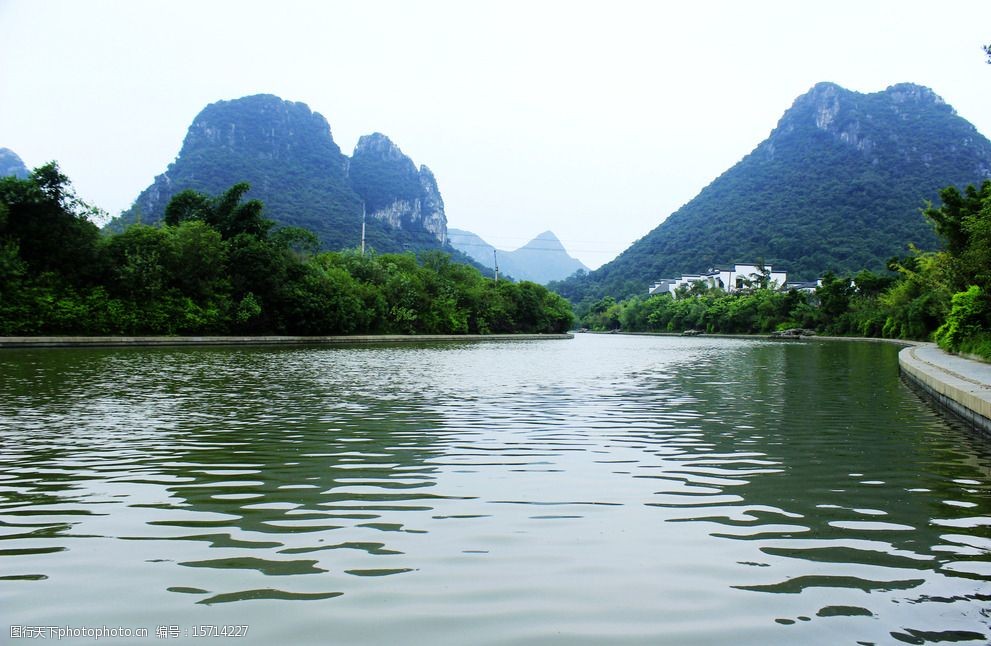 桂林桃花湾山水风光图片