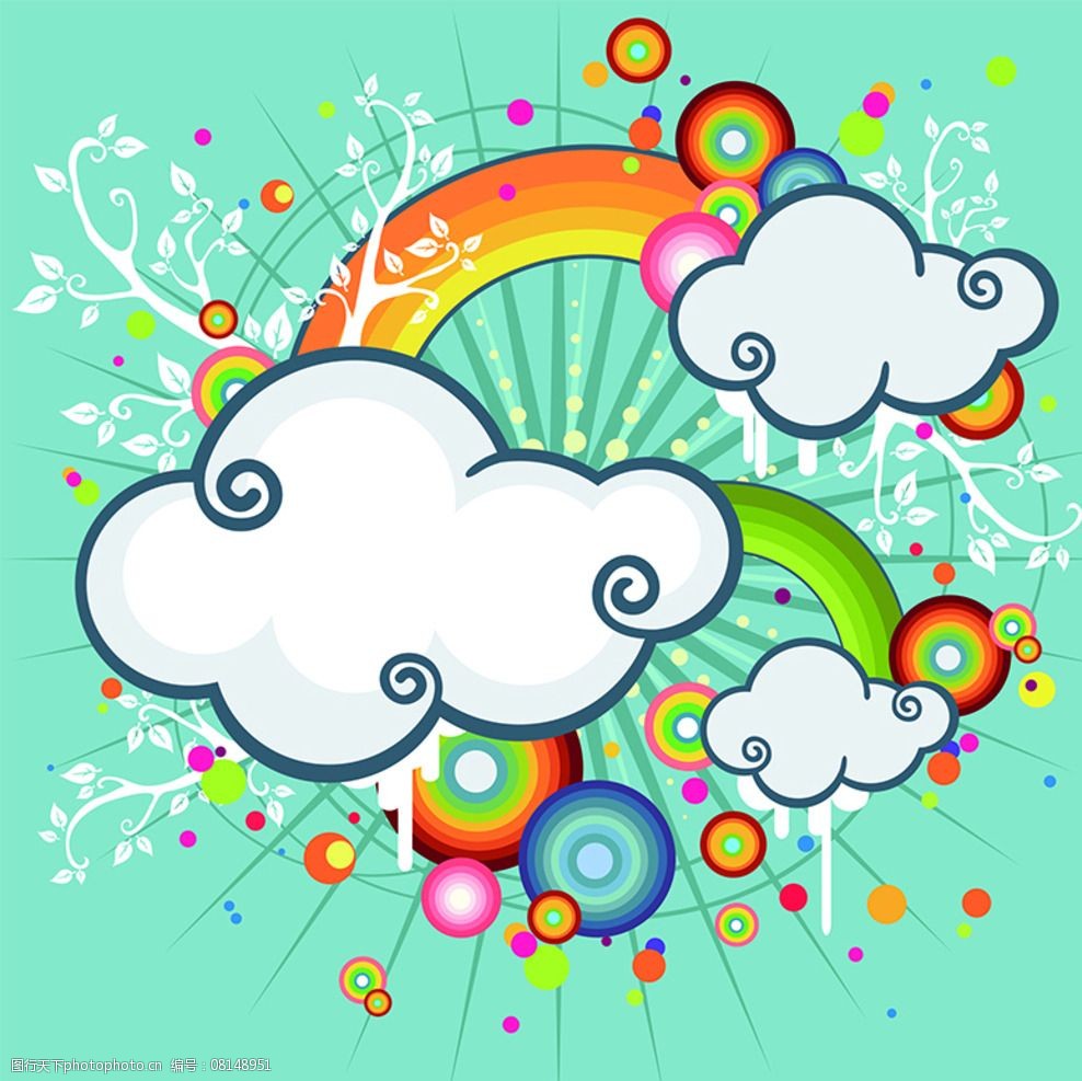 可爱卡通云背景图图片图片-图行天下图库