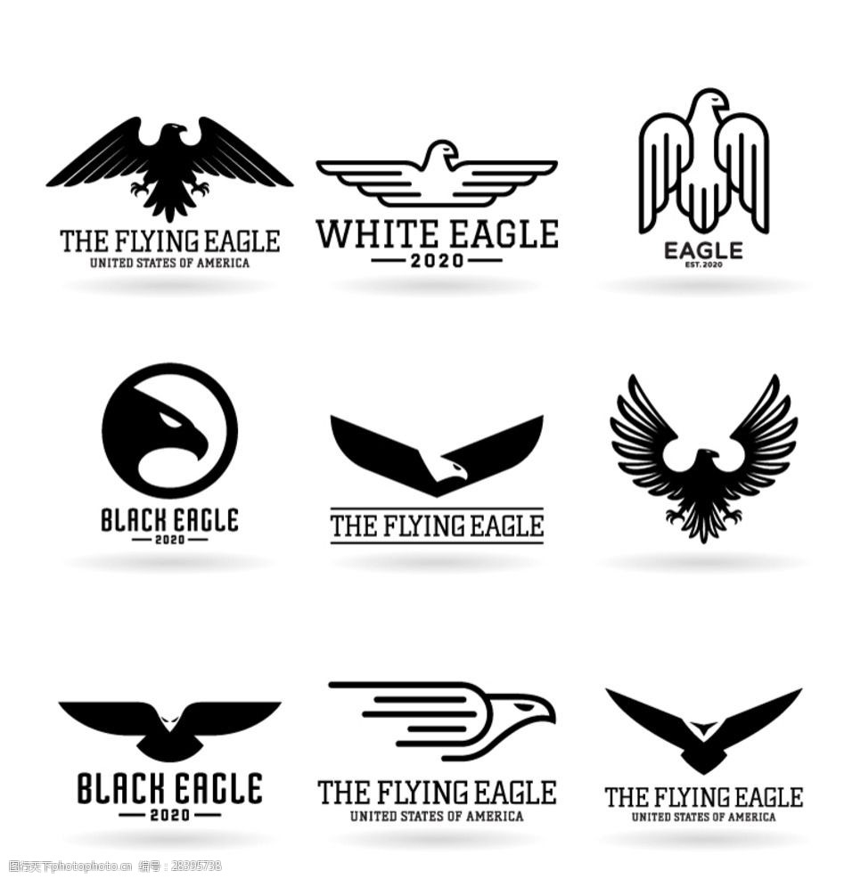 黑色鹰标志矢量素材